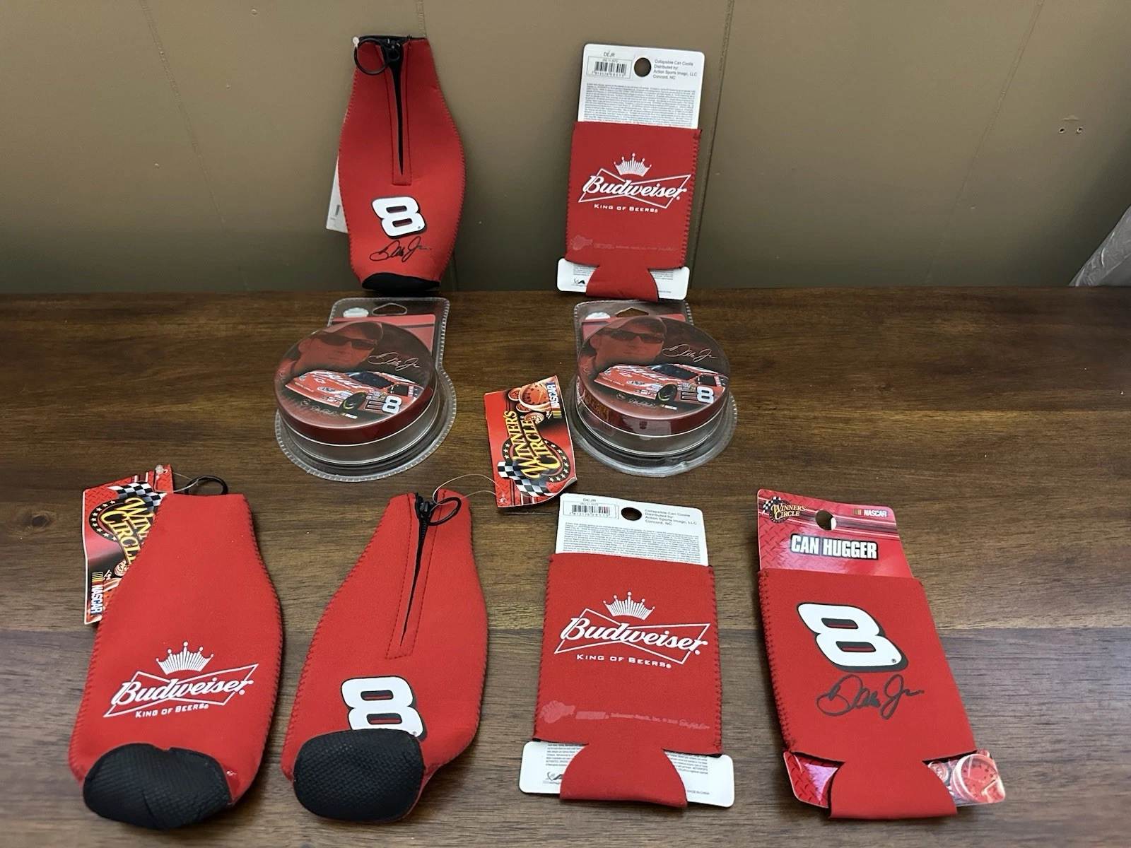 Dale Earnhardt Jr Budweiser 3-Can Huggers, 3-Bottle Huggers & 2-Coaster Sets NEW