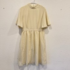 SALT Audrina Dress Women’s Medium Flutter Sleeve Detail Cream Roolee Coquette