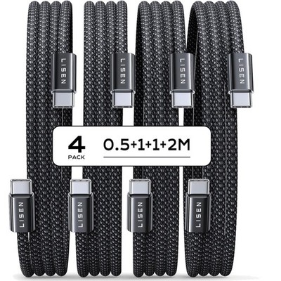 USB C Kabel Set 60W Schnelllade und Datenübertragung Geflochten 4er Pack