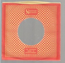 Company Sleeve 45 UNITED ARTISTS - Orange / Yellow Checker Pattern 1964-1968 