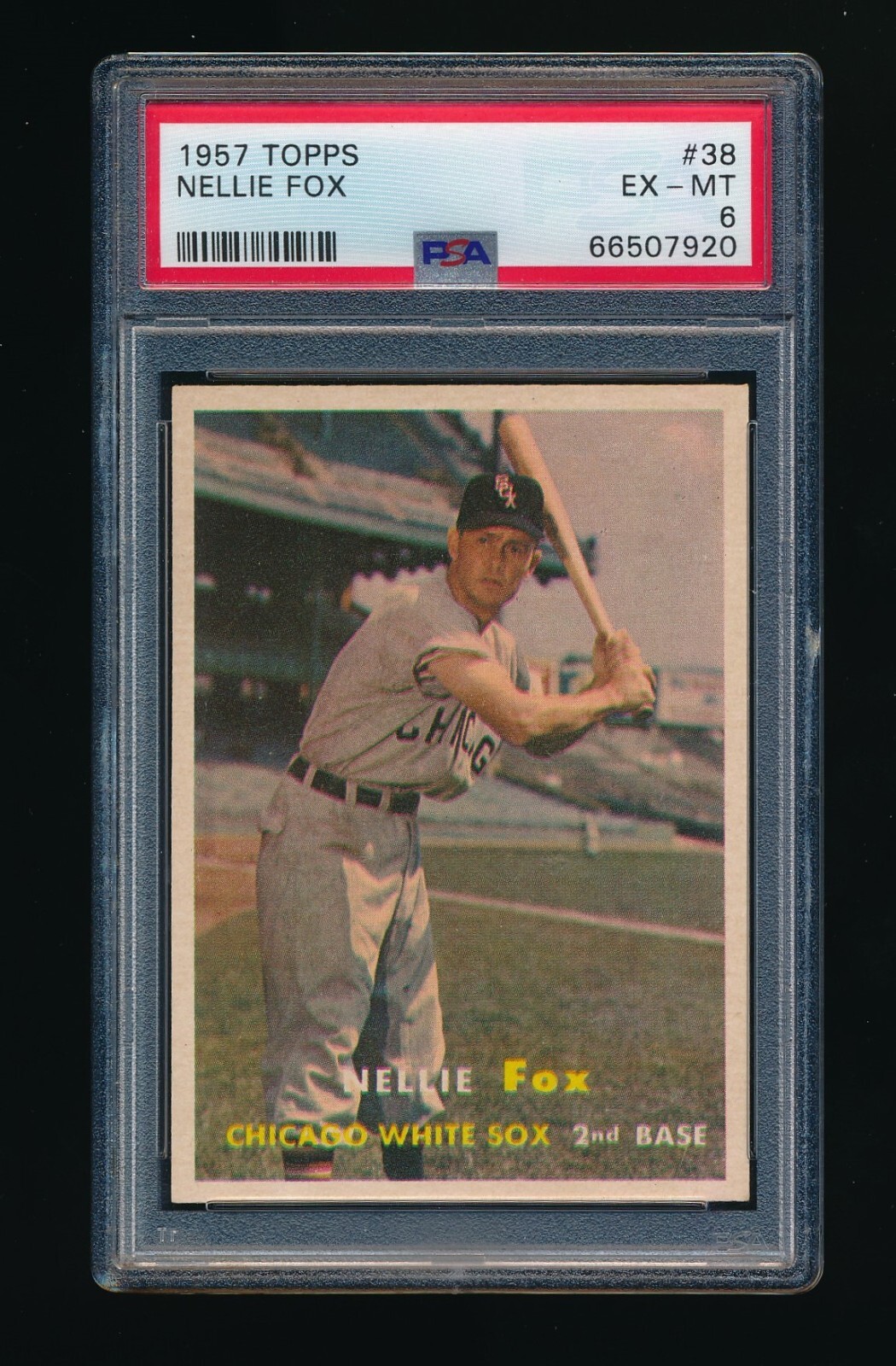 1957 Topps #38 Nellie Fox HOF PSA 6 EX-MT Chicago White Sox
