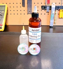  Kester 186 RMA Flux 8oz, 2 Rolls GootWick De-soldering Braid, 2oz Needle Bottle