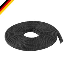 Flexibler Kabelschlauch 10m PET Schwarz Selbstschließend Kabelmanagement Schutz