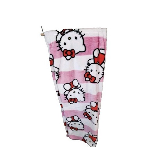 Hello Kitty Bows And Stripes Throw Blanket 50x70 Super Soft Fleece Sanrio New