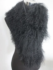  100% Genuine Mongolian lamb fur scarf /fur collar/ fur wrap /black women's cape