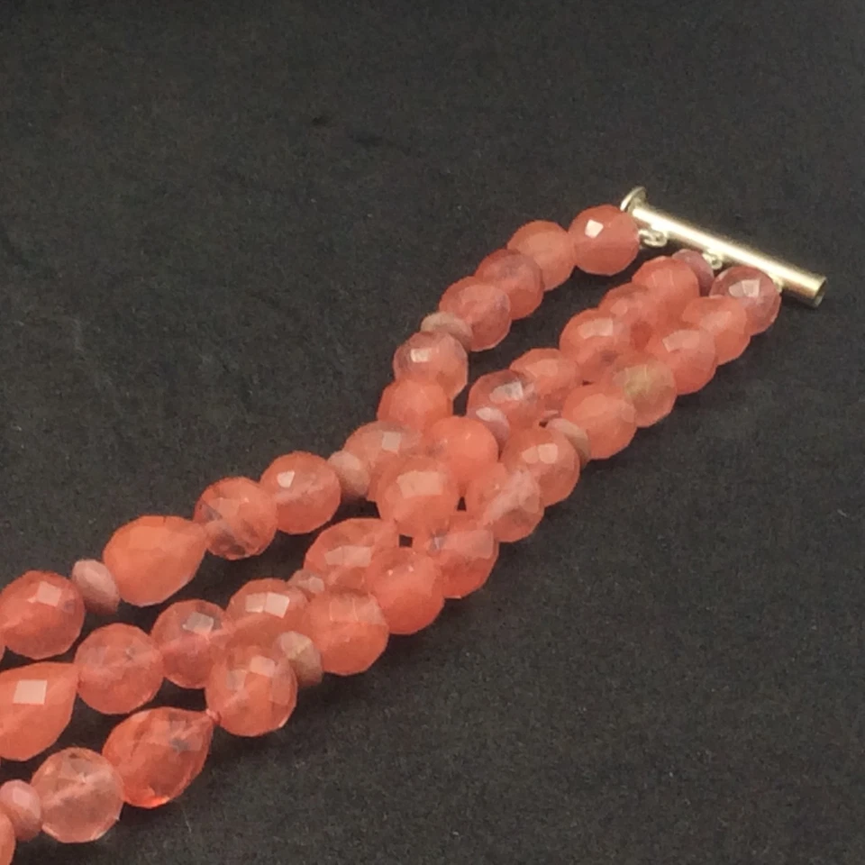 m & j Savitt 3股樱桃石英和小珊瑚垫片,滑扣 — 第 4/4 张图片