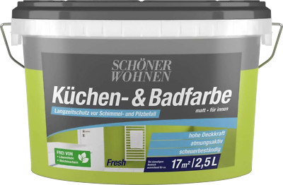 Küchenfarbe und Badfarbe matt im Farbton FRESH NEU Schöner Wohnen 2,5L