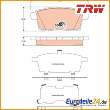 Brake pad set, disc brake Cotec TRW GDB3472 for Mazda