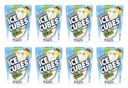ICE BREAKERS Ice Cubes Pina Colada Flavored, Sugar Free Gum (Pack of 8 ...