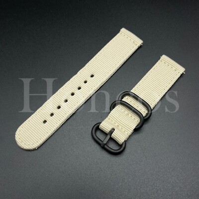 18 20 22 MM Beige Nylon Canvas Watch Band Strap Quick Release Fits for Casioak