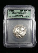 Greek 315-294 B.C, Alexander the Great AR Tetradrachm ICG Certified VF30 # 5446