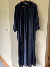 Vintage Vassarette USA Long Robe Sheer Lingerie Black Size Large