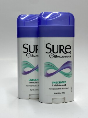 #ad #ad Sure Anti Perspirant Deodorant Invisible Solid Unscented 2.6oz Pack of 2 $12.99