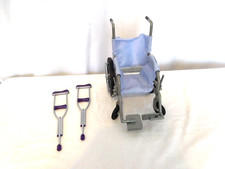 American Girl 18" Doll Wheelchair Wheel Chair, and crutches Lavender Purple
