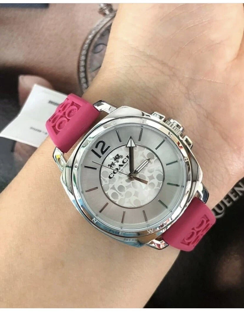 Orologio Nuovo con Etichette 14503145 Coach Donna Fidanzato Logo In rilievo Cinturino in Gomma 34mm