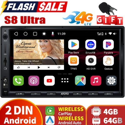 ATOTO S8Ultra 7in 2DIN Android ChatGPT Car Stereo GPS Radio 4G+64G 4G LTE 8-Core