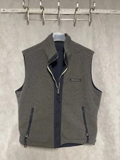 Abercrombie & Fitch Vest Men L Gray Blue Fleece Softshell Reversible Zip Outdoor