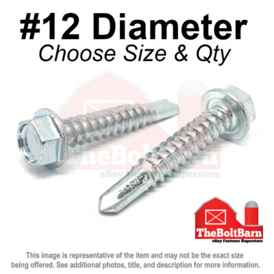 #ad #12 Hex Washer Head Self Drilling Sheet Metal Screws Zinc Pick Length amp; Qty $374.24