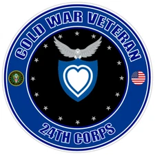 Cold War Veteran 24th Corps Bumper Sticker Military Vinyl Soldier Decal 5"