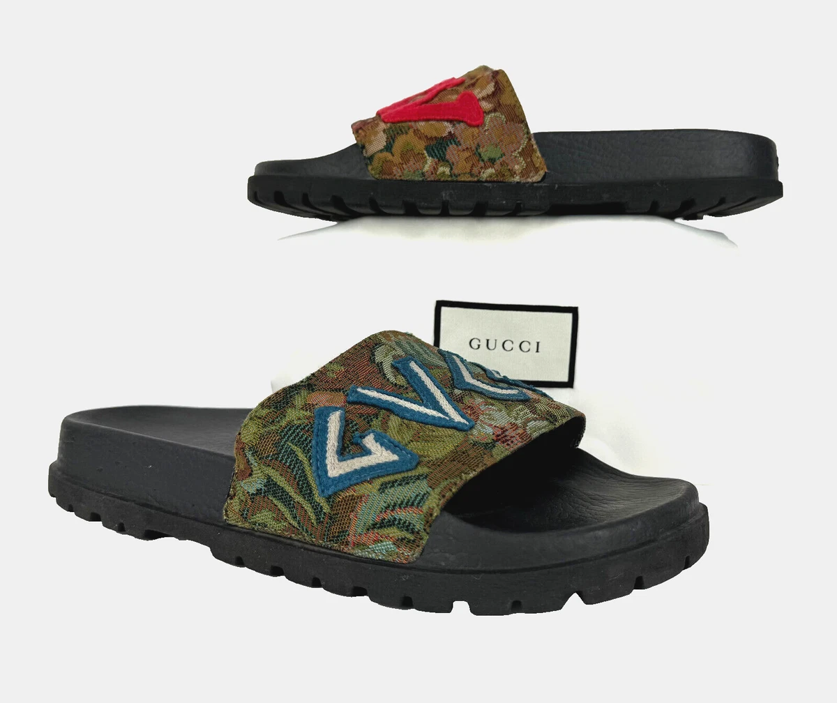 Gucci floral sales brocade slides
