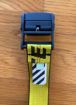 Classic Industrial Belt OFF-WHITE Yellow Black Adjusted Cargo Strap Logo Buckle Classic Industrial Belt OFF-WHITE Yellow Black Adjusted  main image 4