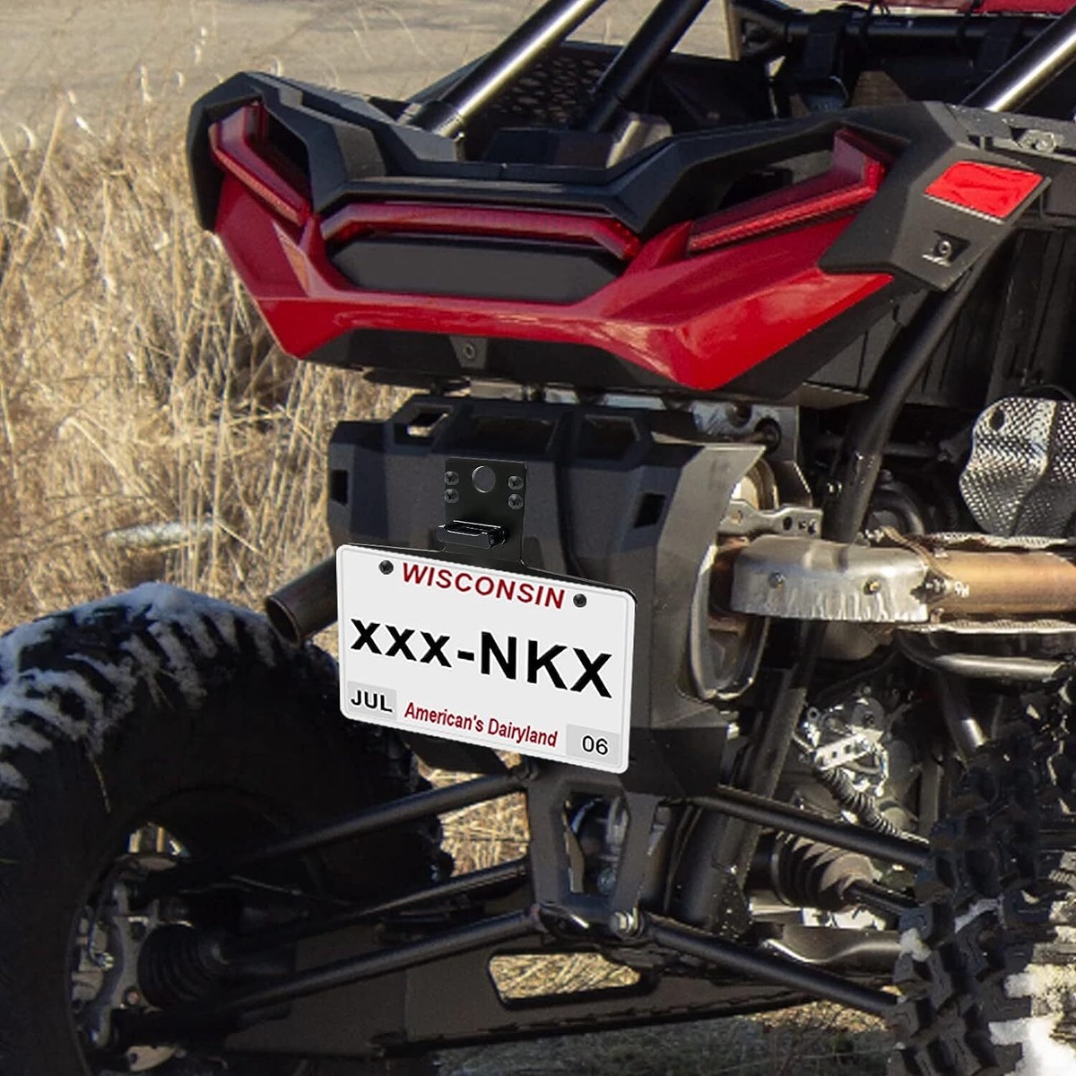 Goottan UTV License Plate Holder With LED Light - Aluminum Bracket Kit For Polaris RZR, Ranger, Maverick X3, ATV, Truck & Trailer - View #8