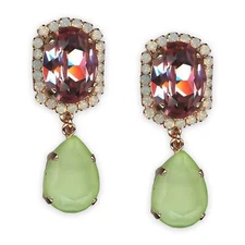 Earrings by Mariana Pina Colada Coll. Lovely Lt Rose, Chrysolite Opal, & Whit...