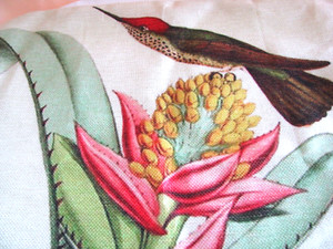 17’x17” floral hummingbird zippered pillow cover