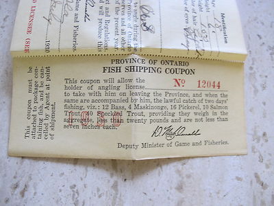 Permis De Pêche Ontario (Canada) 1930 - Non-résident - Vintage Collection