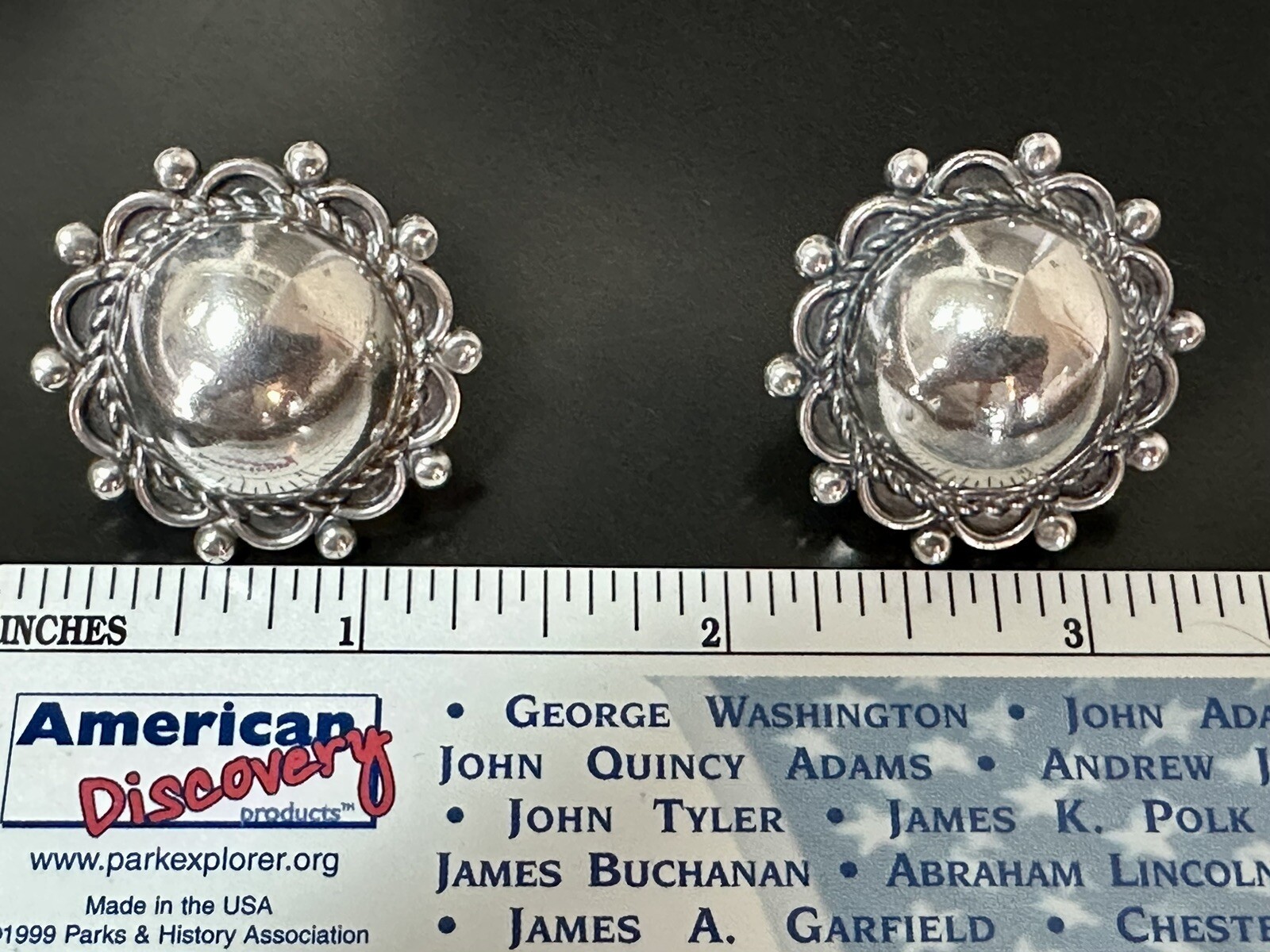 Vintage Solid Sterling Silver Screwback Earrings - image 12