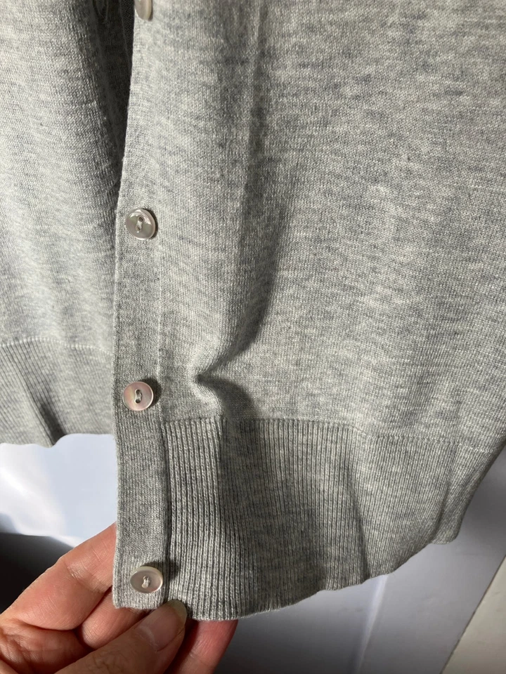 Barneys New York gray silk cotton cashmere cardigan, S, excel. condition - Image 3 of 4