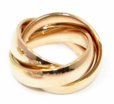 Edelstahlring Damen Tricolor 6,00mm Triple 3 in 1 rose silber gold farben Modern