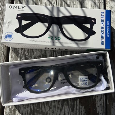 NEW THE ONLY EYEWEAR 75637-0112Y AUTHENTIC EYEGLASSES READER +2.50