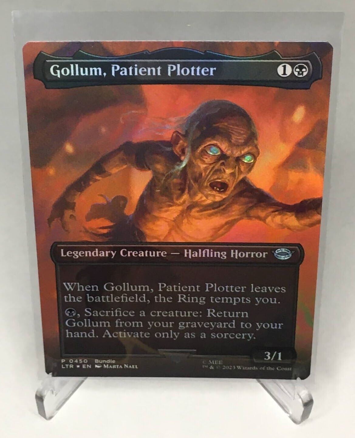 MTG Gollum, Patient Plotter Extended Art Foil #450 LOTR Magic the Gathering