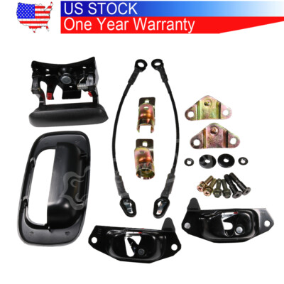 Tailgate Handle & Cable Kit For 1999-2007 Chevy Silverado & GMC Sierra | Complete Replacement Set With Hinges & Latches