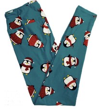 Lularoe KIDS S/M LEGGINGS PENGUINS WINTER CHRISTMAS  NWT 