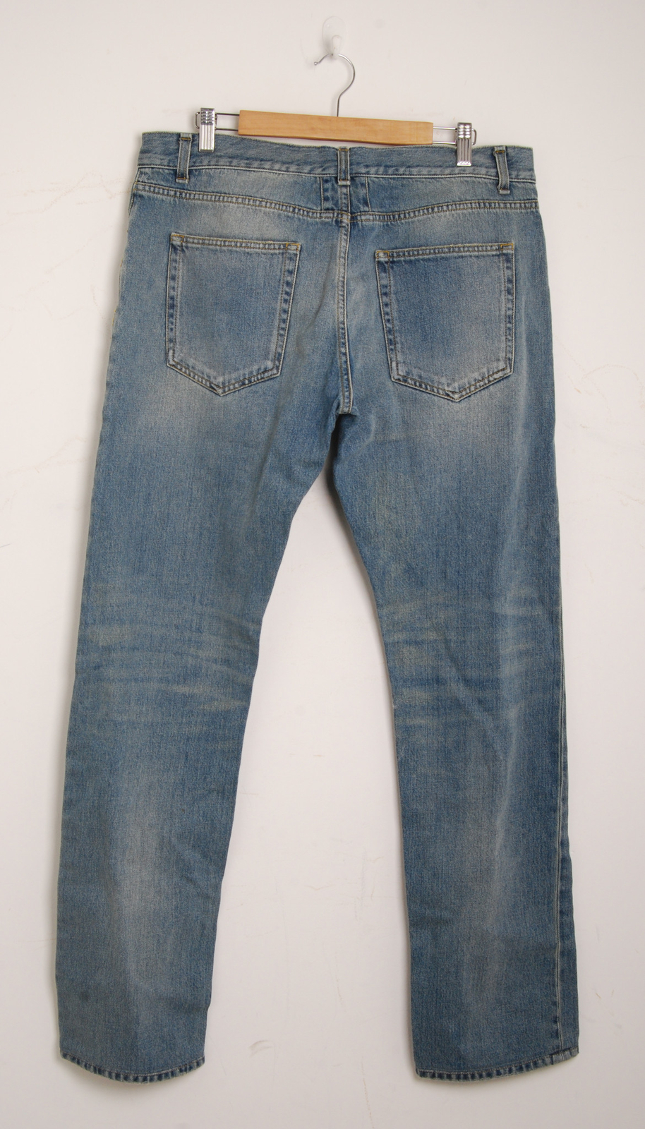 Pantaloni jeans blu uomo Saint Laurent misto cotone skinny denim taglia IT 36