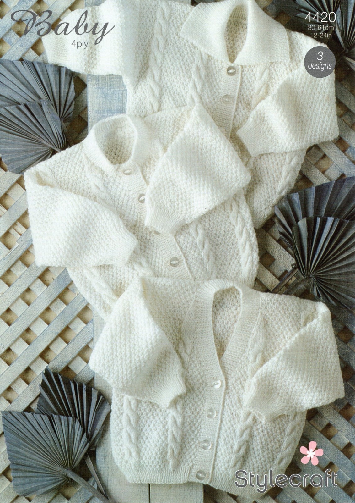 Stylecraft Baby 4Ply Knitting Pattern - 4420 Cardigans - Preemie to 4 yrs