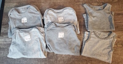 EUC Burts Bees Baby Gray 12 And 18 Month Long Sleeve Tank Clothing Set
