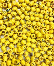 LEGO LOT OF 20 MINIFIGURE HEADS PARTS RANDOMLY PICKED HUGE VARIETY *YELLOW ONLY*