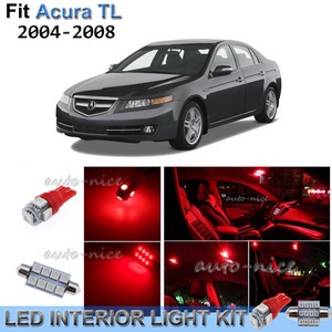 For 2004 2008 Acura Tl Brilliant Red Interior Led Lights Kit 12