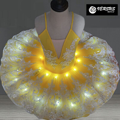 Tutu Kleid Weiser Tanz Mädchen Damen mit oder ohne LED Licht Dance Tutu DANC152