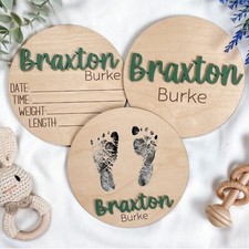 Personalized Baby Arrival Announcement Sign, Baby Name With Birth Stats
