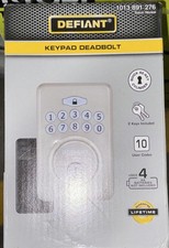 Defiant Keypad Deadbolt Satin Nickel 10 User Codes 2 Keys Model 1013-891-276