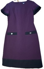 Tommy Hilfiger - Plum colored dress; black trim on sleeves.  Zip up back.