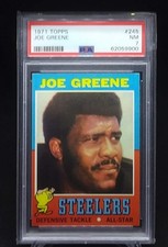 1971 TOPPS JOE GREENE Pittsburgh Steelers  RC (HOF) PSA 7 NM
