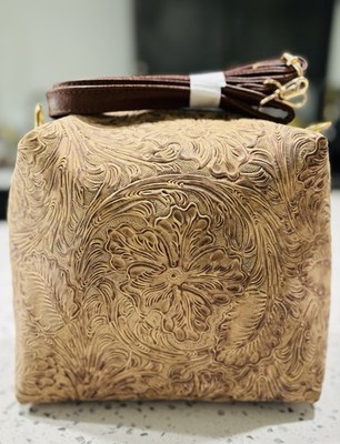 Bolsa Artesanal  de  Piel  Cincelada - Artisanal Leather Handbag Made México