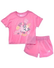 New Balance 2Pc T-Shirt  Fleece Short Set