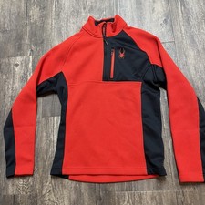 Spyder 1/4 Zip Red Fleece Pullover Sweater Womens Size Small Ski Wear