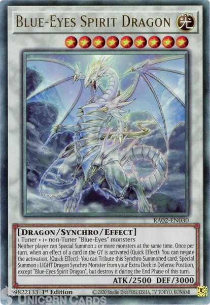 RA02-EN030 Blue-Eyes Spirit Dragon : Ultimate Rare 1st Edition YuGiOh Card